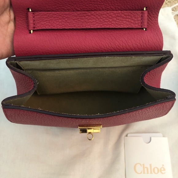 100% Authentic Chloe Drew Bag Wine Purple/Pink - Picture 4 of 4